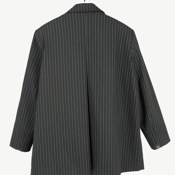 Ganni Black Pinstripe Oversized Blazer *MISSING BUTTONS* - Picture 3 of 13